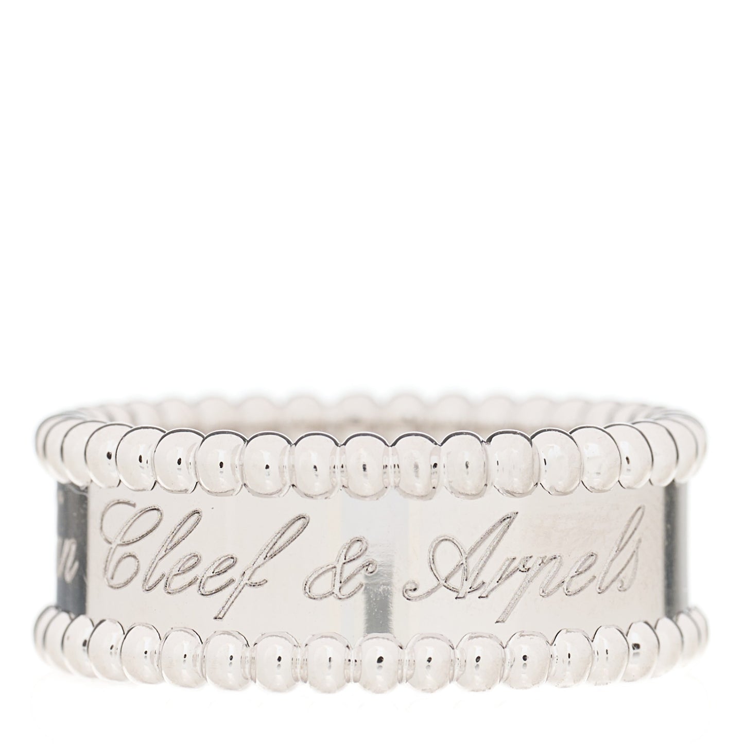 18K White Gold Perlee Signature Ring 53 6.25