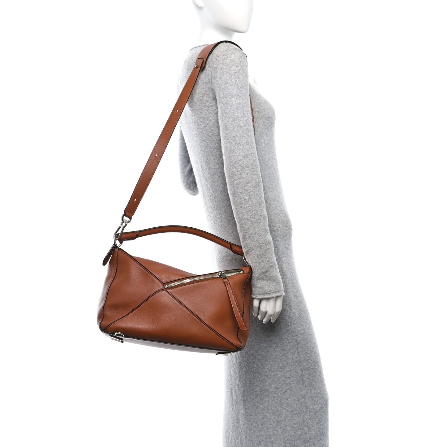 Calfskin Large Puzzle Bag Tan