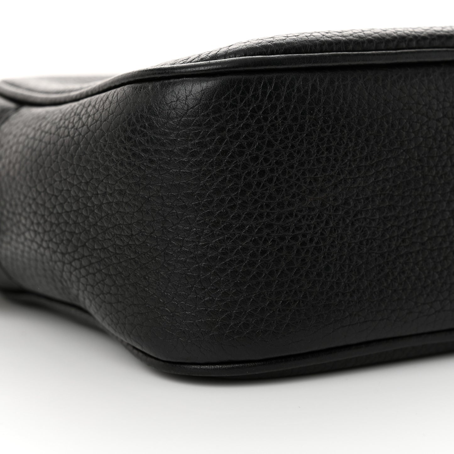 Pebbled Calfskin Small Soho Disco Bag Black