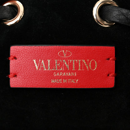 Valentino Garavani Grained Calfskin Rockstud Bucket Bag Black 6 of 9