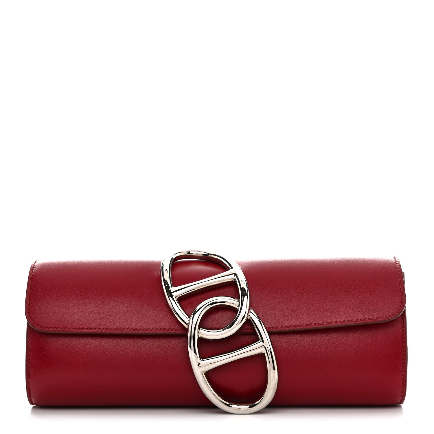 Hermes Tadelakt Egee Clutch Rouge Vif 1 of 11