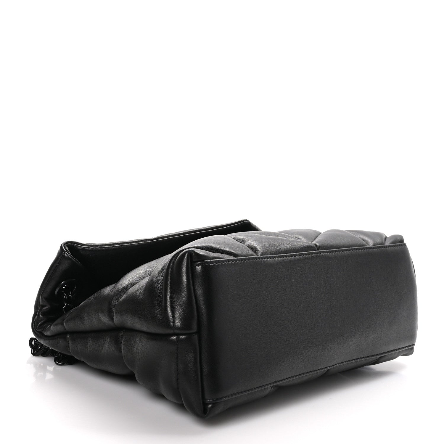 Saint Laurent Lambskin Quilted Monogram Monochrome Small Loulou Puffer Chain Satchel Black 4 of 10