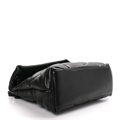 Saint Laurent Lambskin Quilted Monogram Monochrome Small Loulou Puffer Chain Satchel Black 4 of 10
