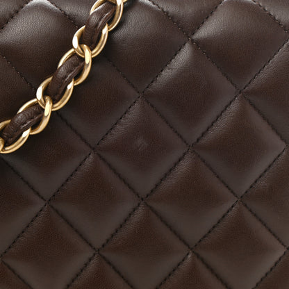 Chanel Lambskin Quilted Jumbo Single Flap Dark Brown 11 of 15