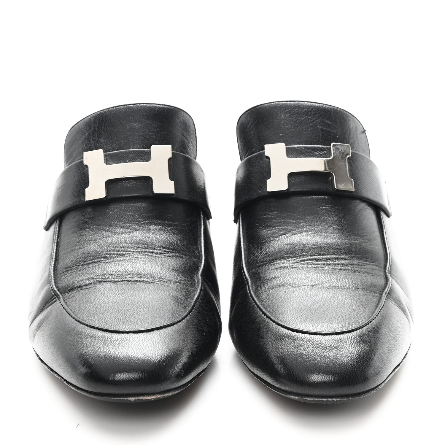 Hermes Goatskin Paradis Mules 37.5 Black 3 of 10