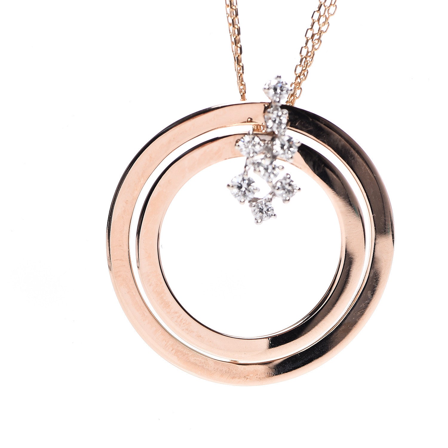 Damiani 18K Pink Gold Diamond Sophia Loren Pendant Necklace 7 of 7
