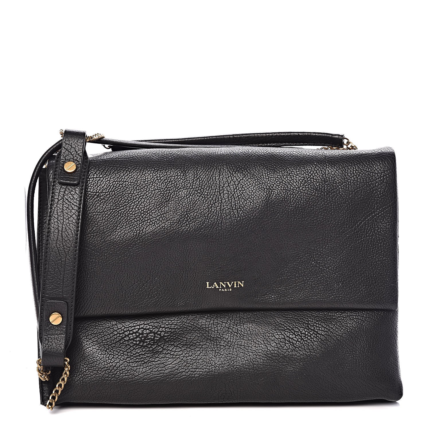 Lanvin Goatskin Medium Sugar Flap Shoulder Bag Black 1 of 9