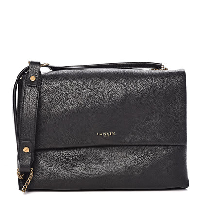 Lanvin Goatskin Medium Sugar Flap Shoulder Bag Black 1 of 9