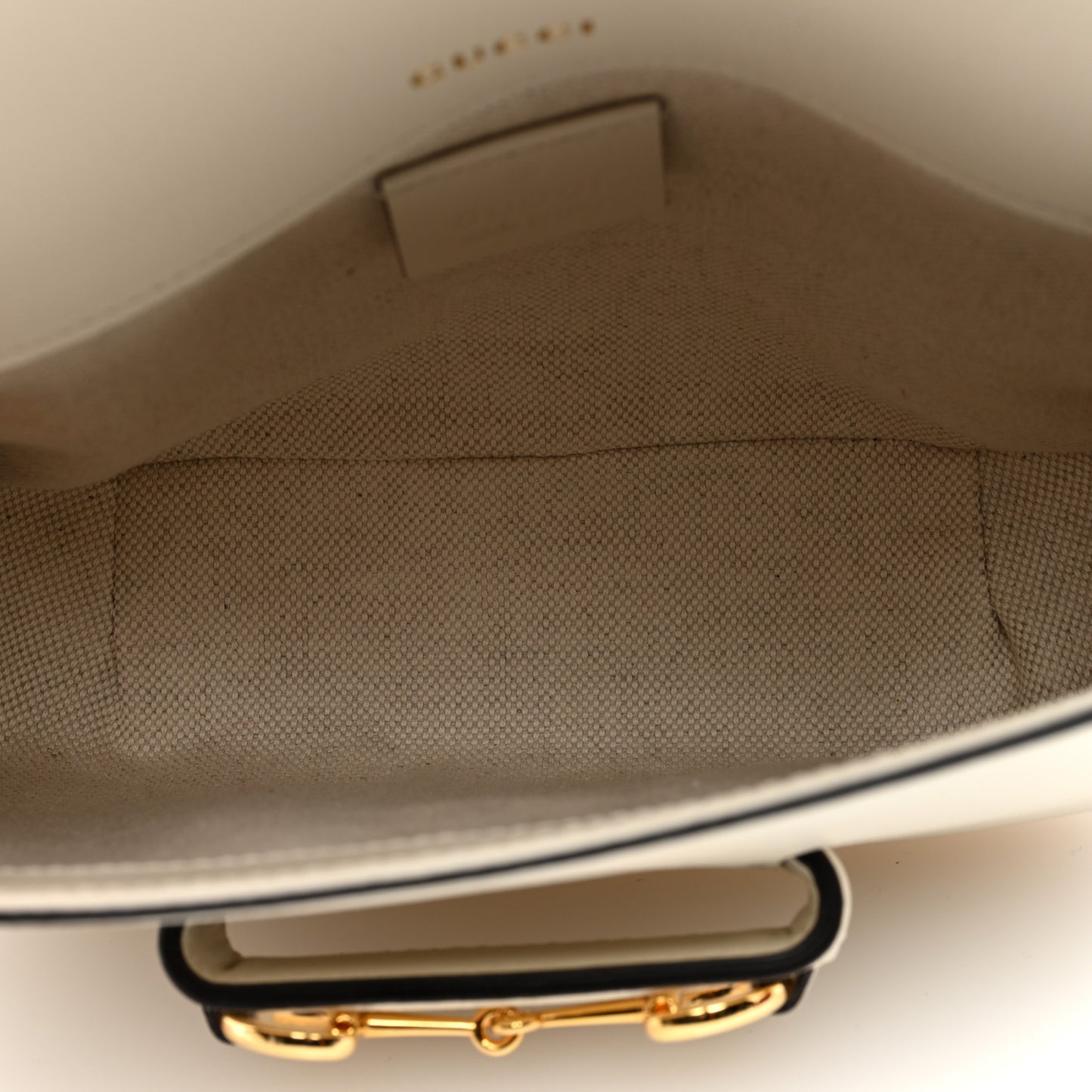 Azalea Calfskin Web Mini Horsebit 1955 Shoulder Bag Mystic White