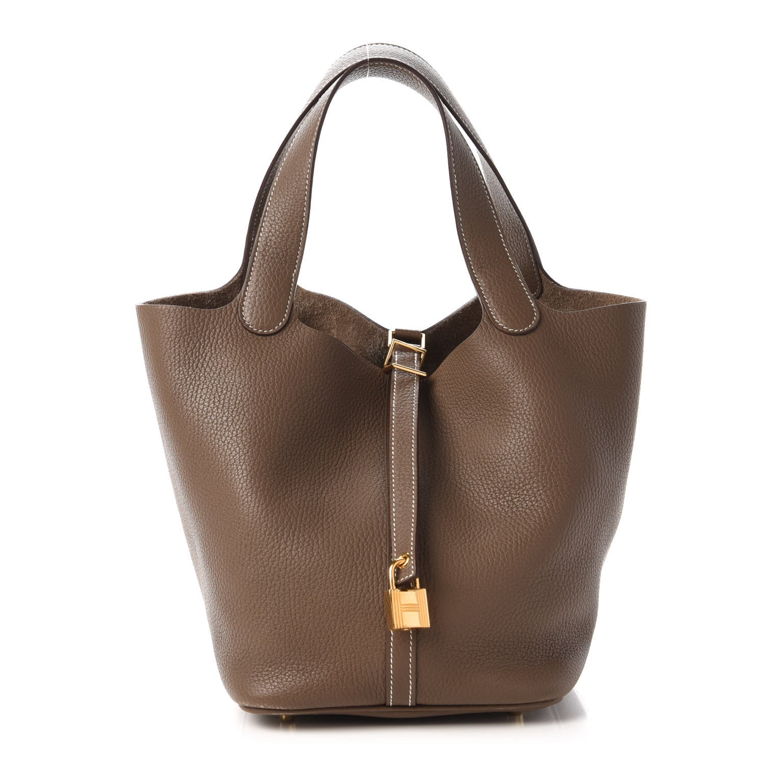 Hermes Taurillon Clemence Picotin Lock 22 MM Etoupe 1 of 11