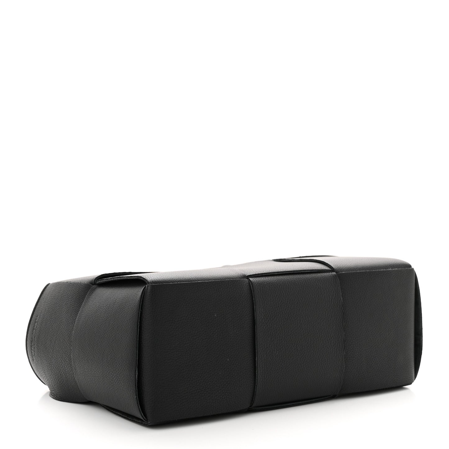 Grained Calfskin Intrecciato Small Arco Tote Black