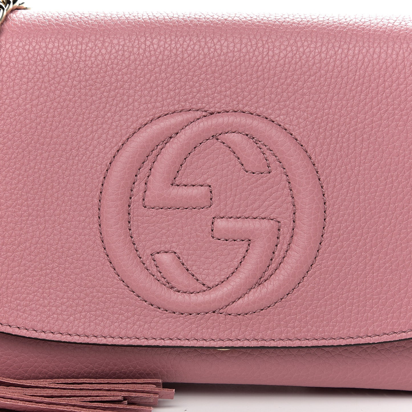 Pebbled Calfskin Medium Soho Flap Crossbody Pink