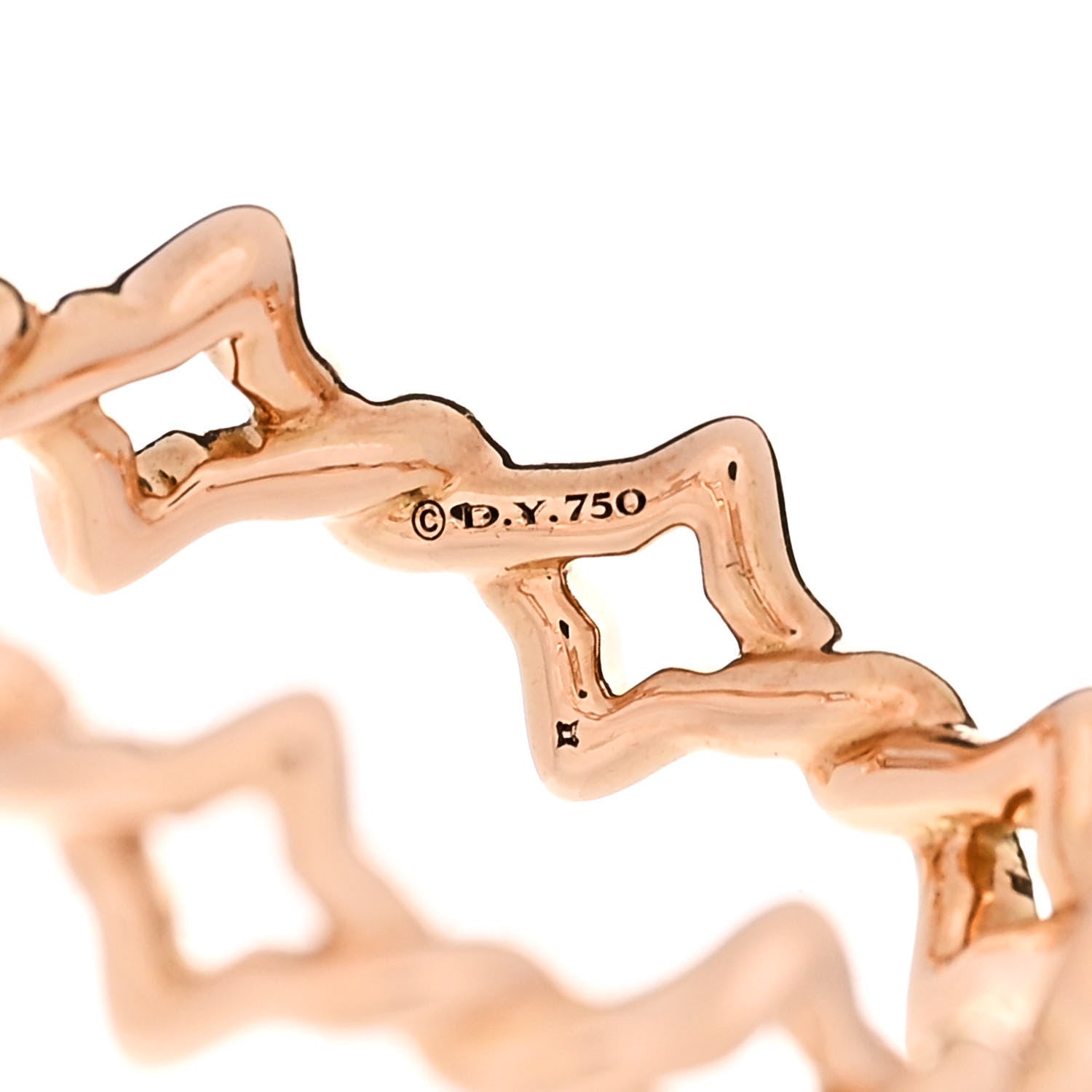 David Yurman 18K Rose Gold 6mm Quatrefoil Stack Ring 56 7.75 4 of 4