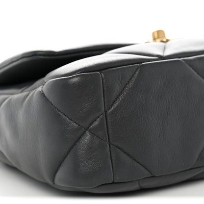 Chanel Lambskin Quilted Medium Chanel 19 Flap Dark Grey 9 of 10