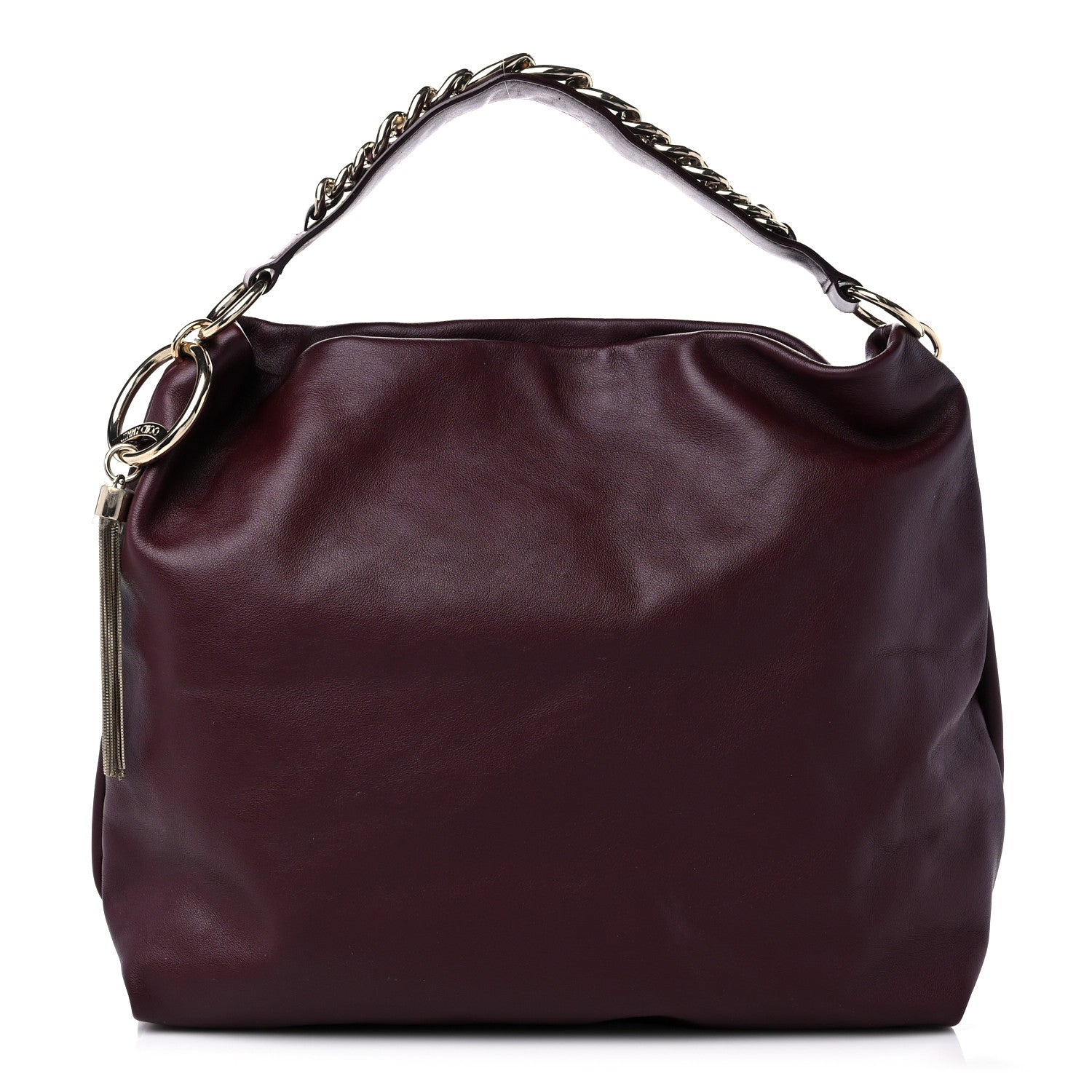 Jimmy Choo Smooth Calfskin Callie Hobo Bag Burgundy 1 of 10