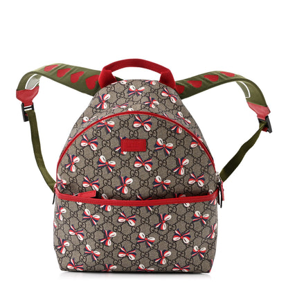 Gucci GG Supreme Monogram Sylvie Bow Print Childrens Backpack Red 1 of 10