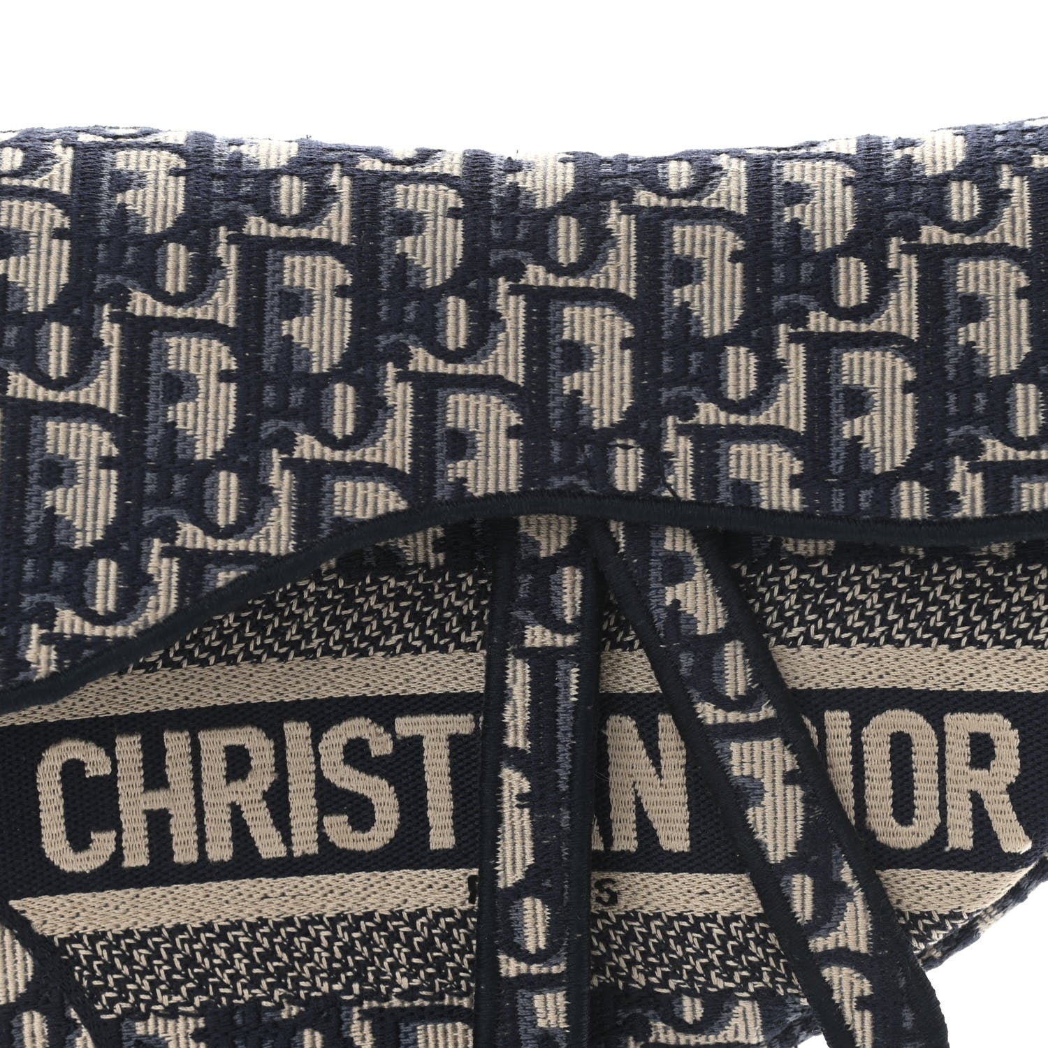 Christian Dior Oblique Embroidered Saddle Bag Blue 8 of 12