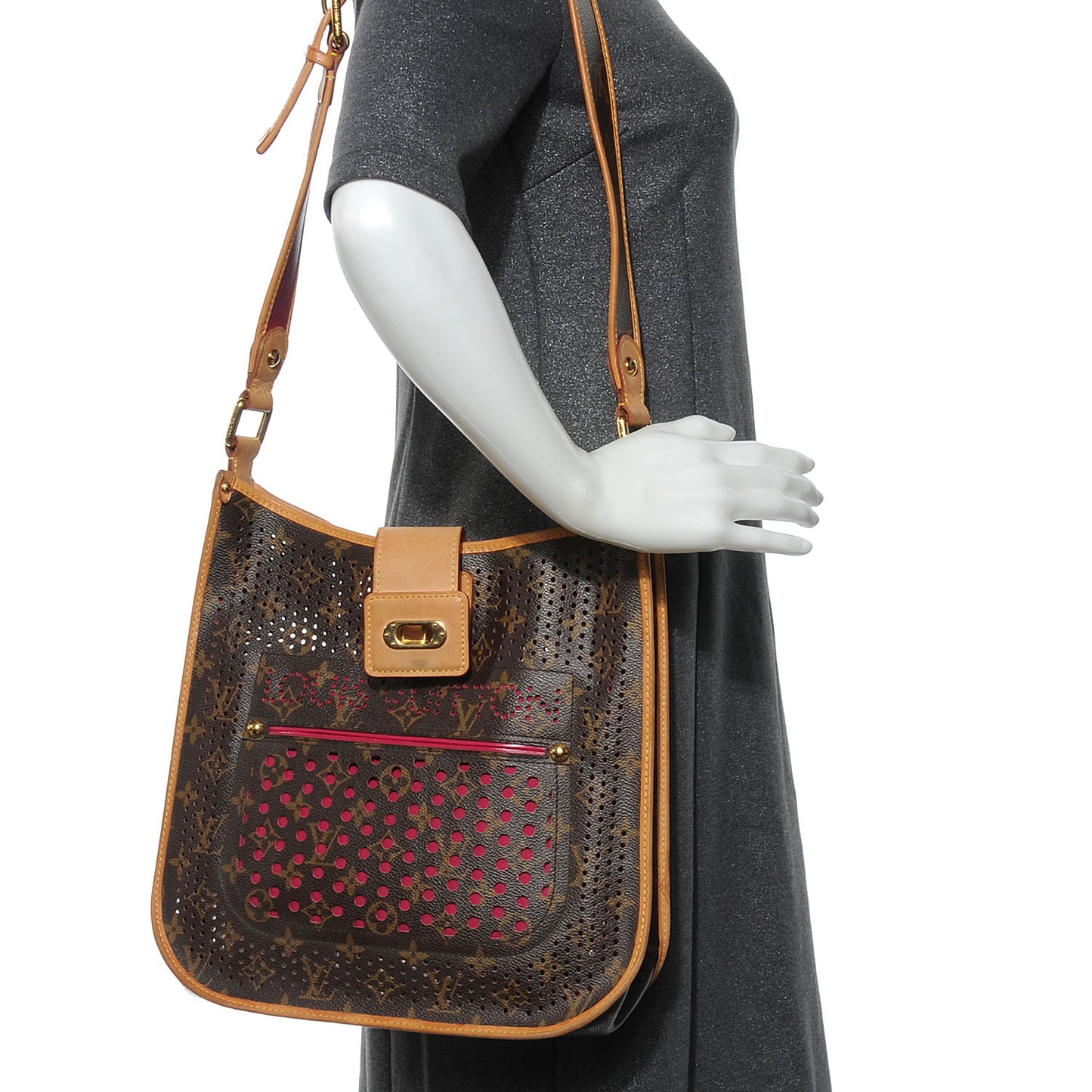Monogram Perforated Musette Fuchsia