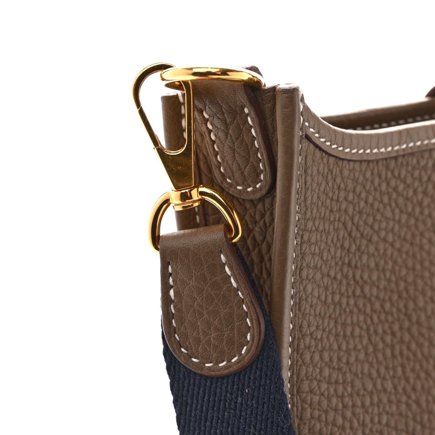 Hermes Taurillon Clemence Amazone Evelyne TPM Etoupe Bleu Indigo