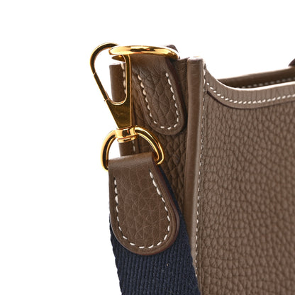 Hermes Taurillon Clemence Amazone Evelyne TPM Etoupe Bleu Indigo 11 of 11