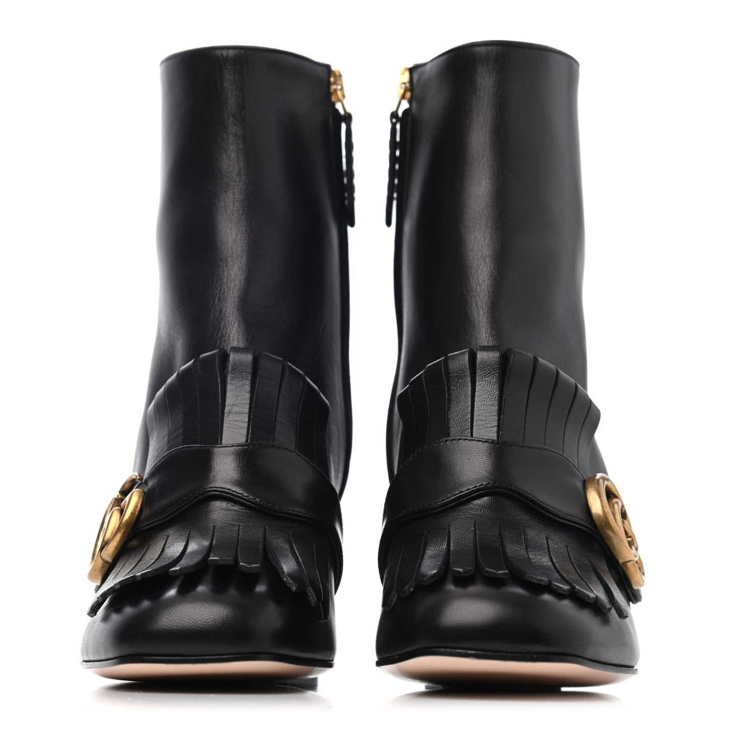 Malaga Kid GG Marmont Fringe 75mm Ankle Boots 36.5 Black