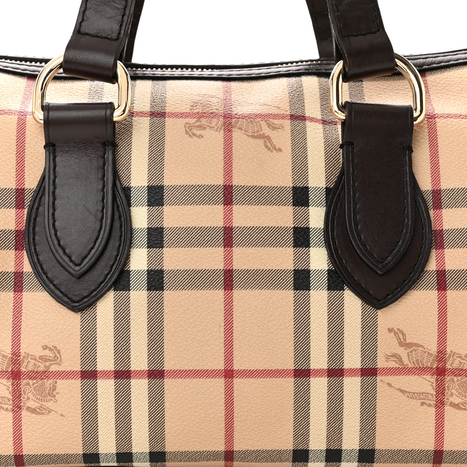 Burberry Haymarket Check Small Chester Bowling Bag Chocolate 8 of 10