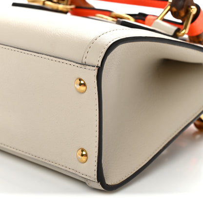 Gucci Wonka Grain Calfskin Mini Diana Tote Bag Mystic White Orange Fluo 10 of 11