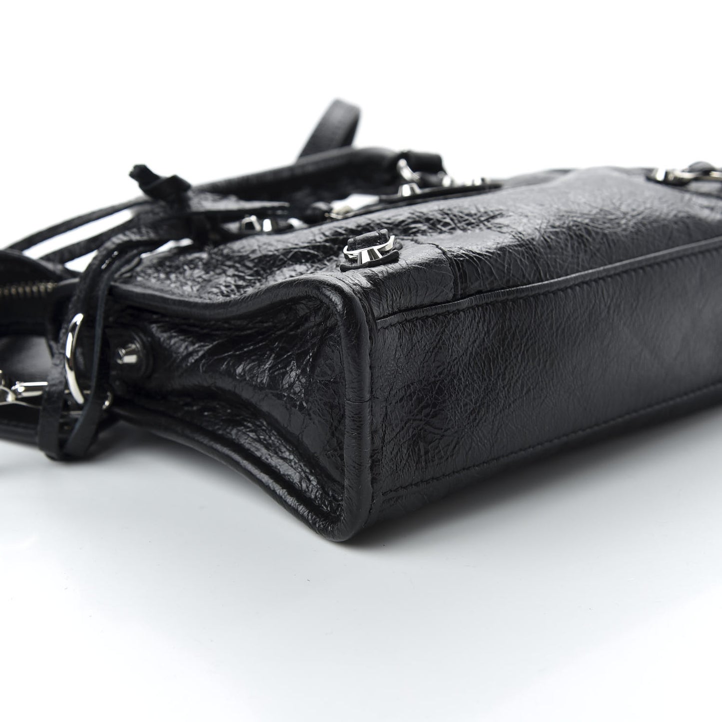 Agneau Classic Silver Hardware Nano City Black