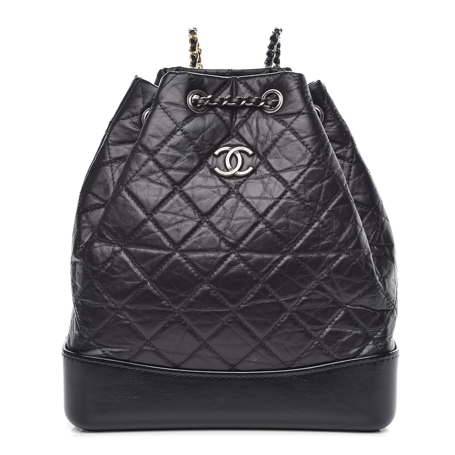 Chanel Aged Calfskin Quilted Gabrielle Backpack Black 1 of 11
