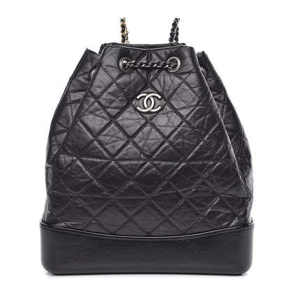 Chanel Aged Calfskin Quilted Gabrielle Backpack Black 1 of 11
