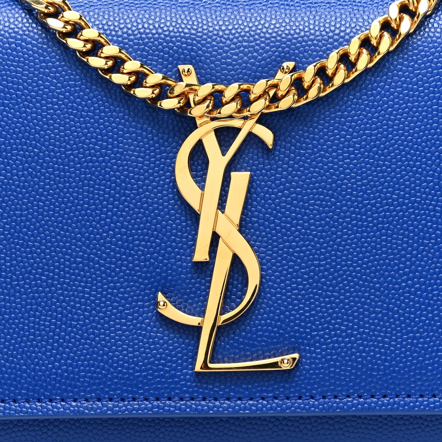 Grain De Poudre Small Classic Monogram Kate Satchel Bleu Majorelle