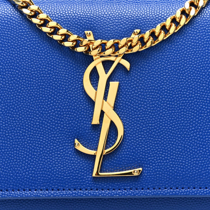 Saint Laurent Grain De Poudre Small Classic Monogram Kate Satchel Bleu Majorelle 7 of 9