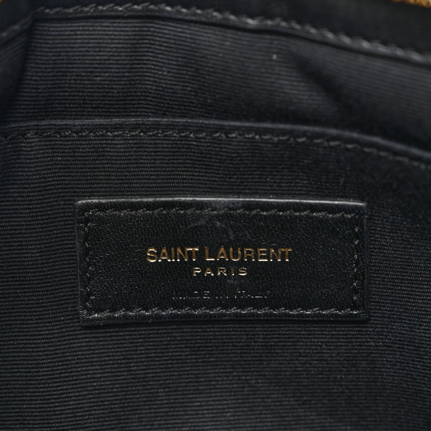Saint Laurent Calfskin Matelasse Chevron Monogram A5 Wristlet Black 6 of 8