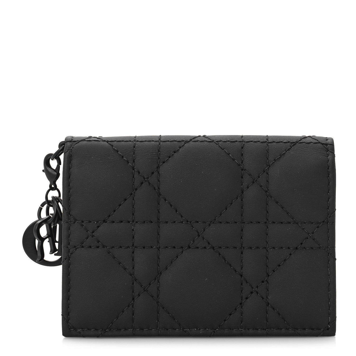 Christian Dior Ultra Matte Calfskin Small Lady Dior Flap Card Holder Black 1 of 9