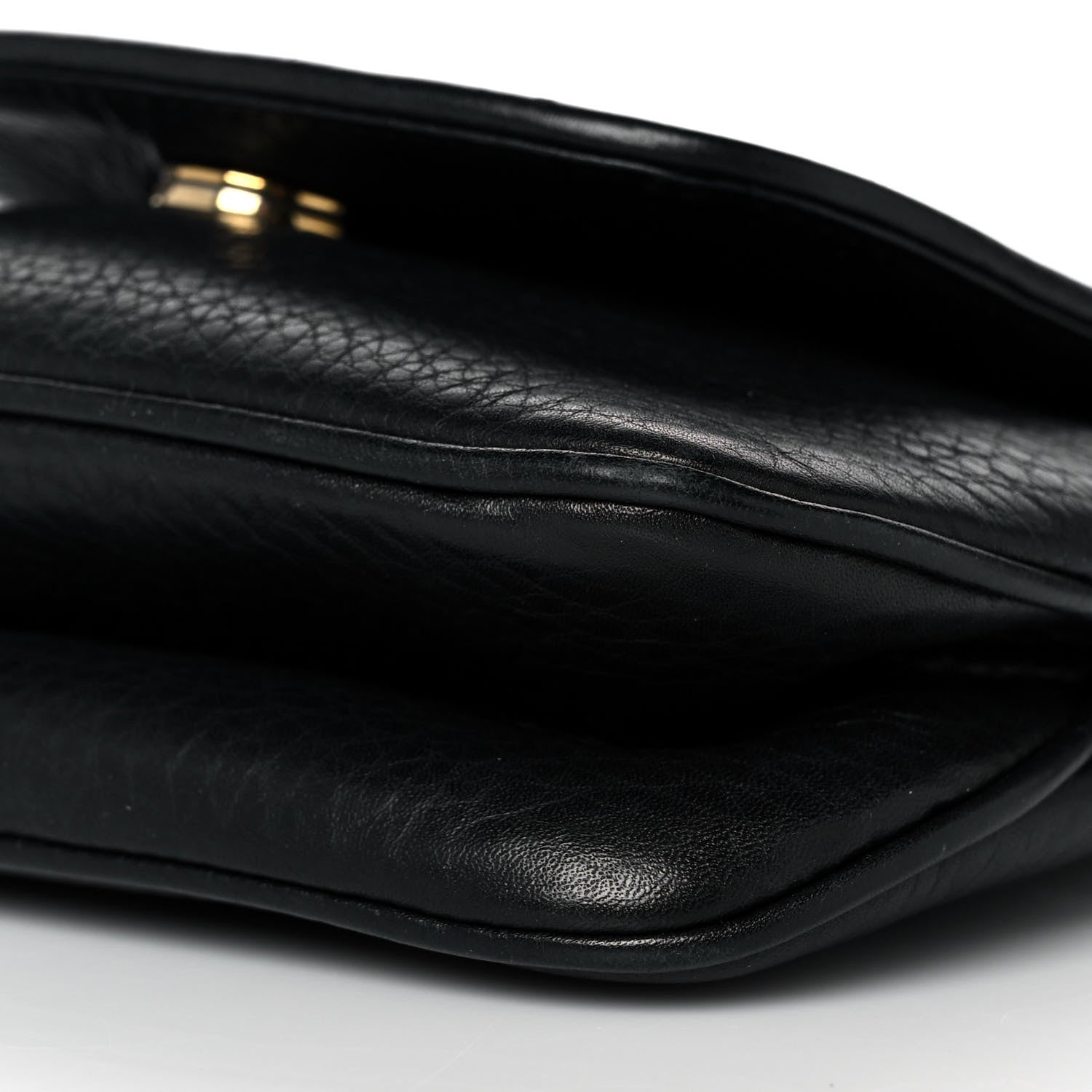 Gucci Pebbled Calfskin Small 1973 Chain Shoulder Bag Black 9 of 9