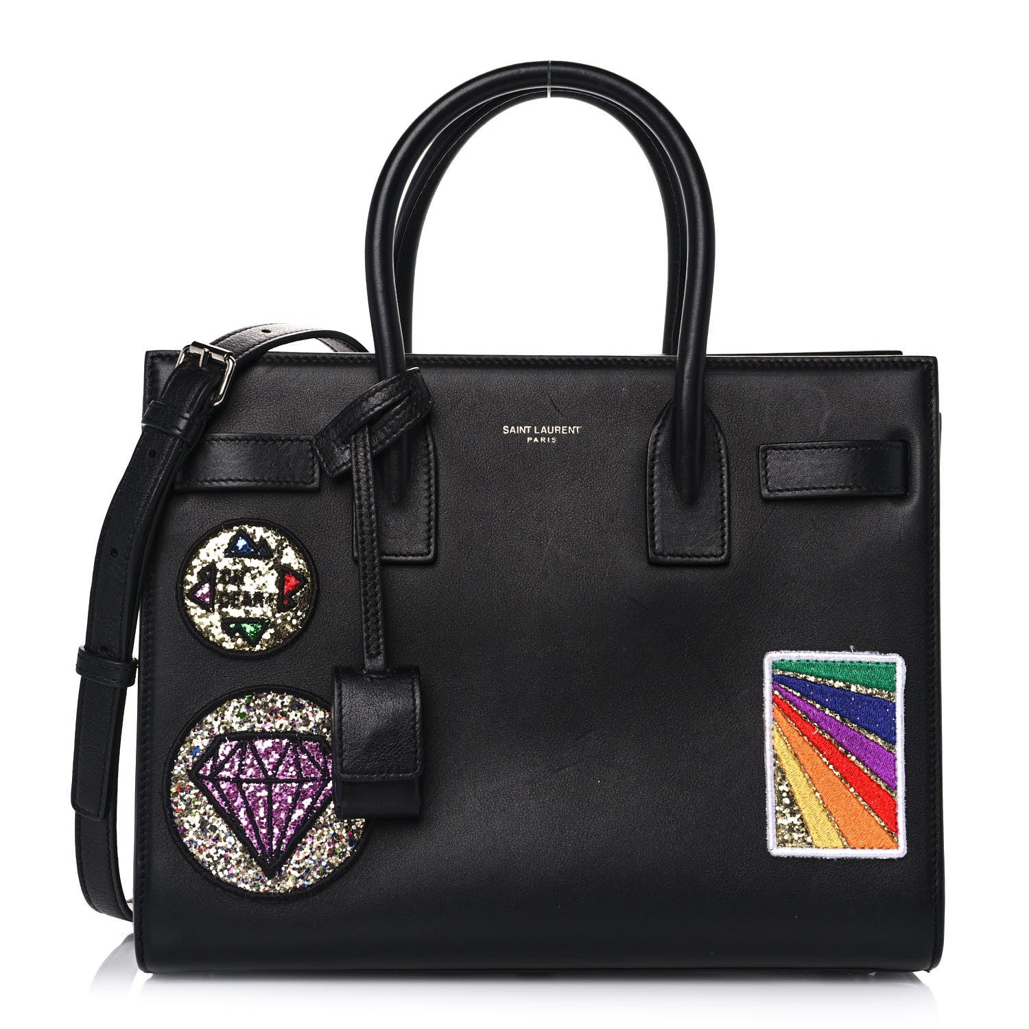 Saint Laurent Calfskin Patchwork Baby Sac De Jour Black Multi 1 of 11