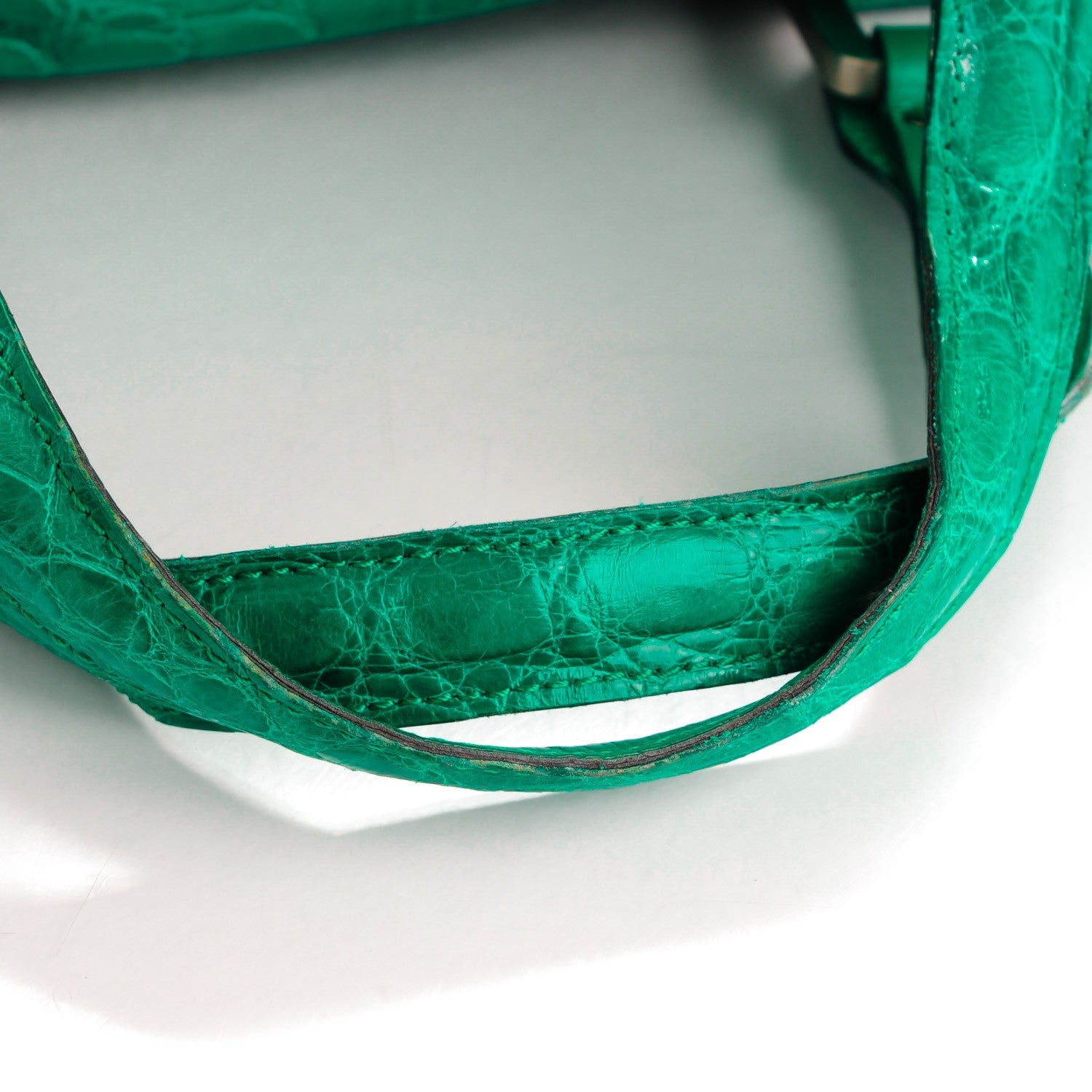 Jimmy Choo Crocodile Suede Mahdi Green 9 of 10