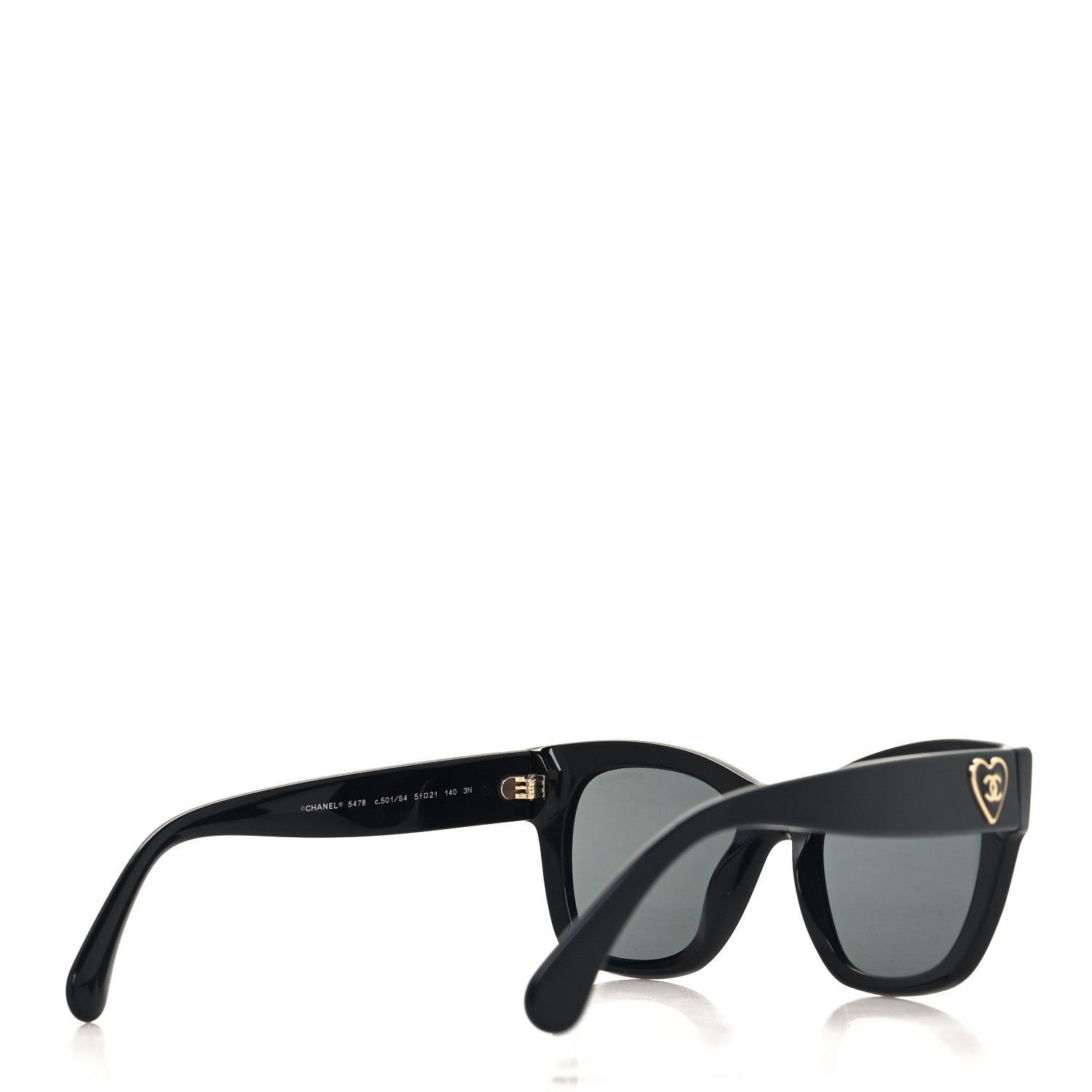 Chanel Acetate Square CC Heart Sunglasses 5478 Black 4 of 9