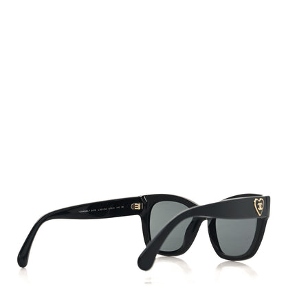 Chanel Acetate Square CC Heart Sunglasses 5478 Black 4 of 9
