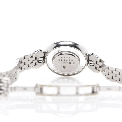 Chopard 18K White Gold Diamond Pave Bezel 24mm Happy Diamonds Oval Bow Tie Quartz Watch 6 of 6