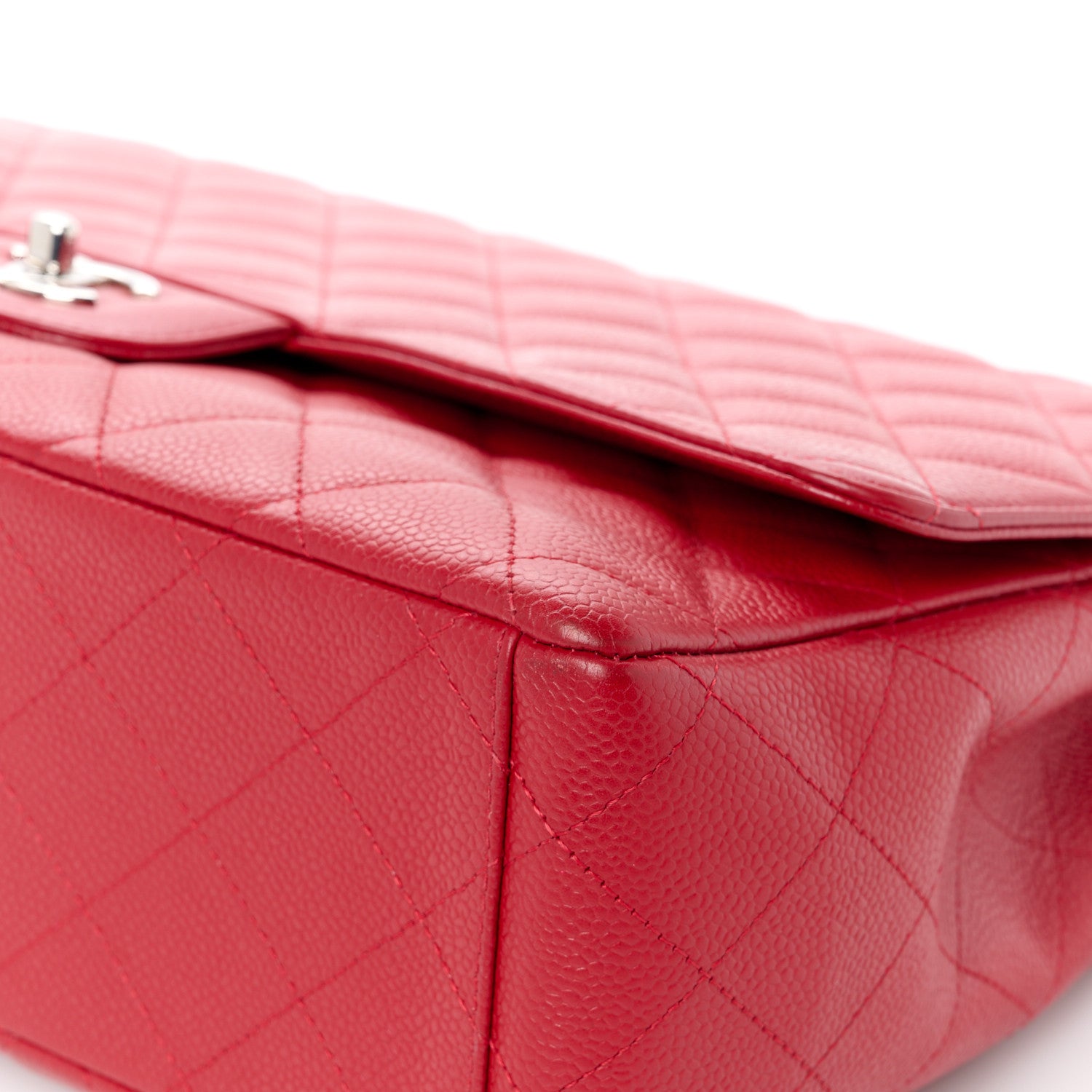 Chanel Caviar Quilted Maxi Single Flap Red 12 of 13