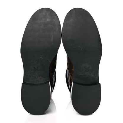 Louis Vuitton Calfskin Monogram Wonderland Flat Ranger Boots 39 Black 5 of 9