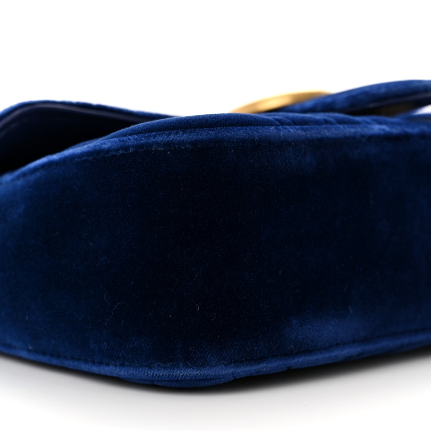 Velvet Matelasse Mini GG Marmont Shoulder Bag Cobalt Blue