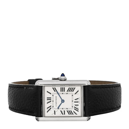 Cartier Stainless Steel Calfskin 25mm Must de Cartier Tank Quartz Watch 2 of 5
