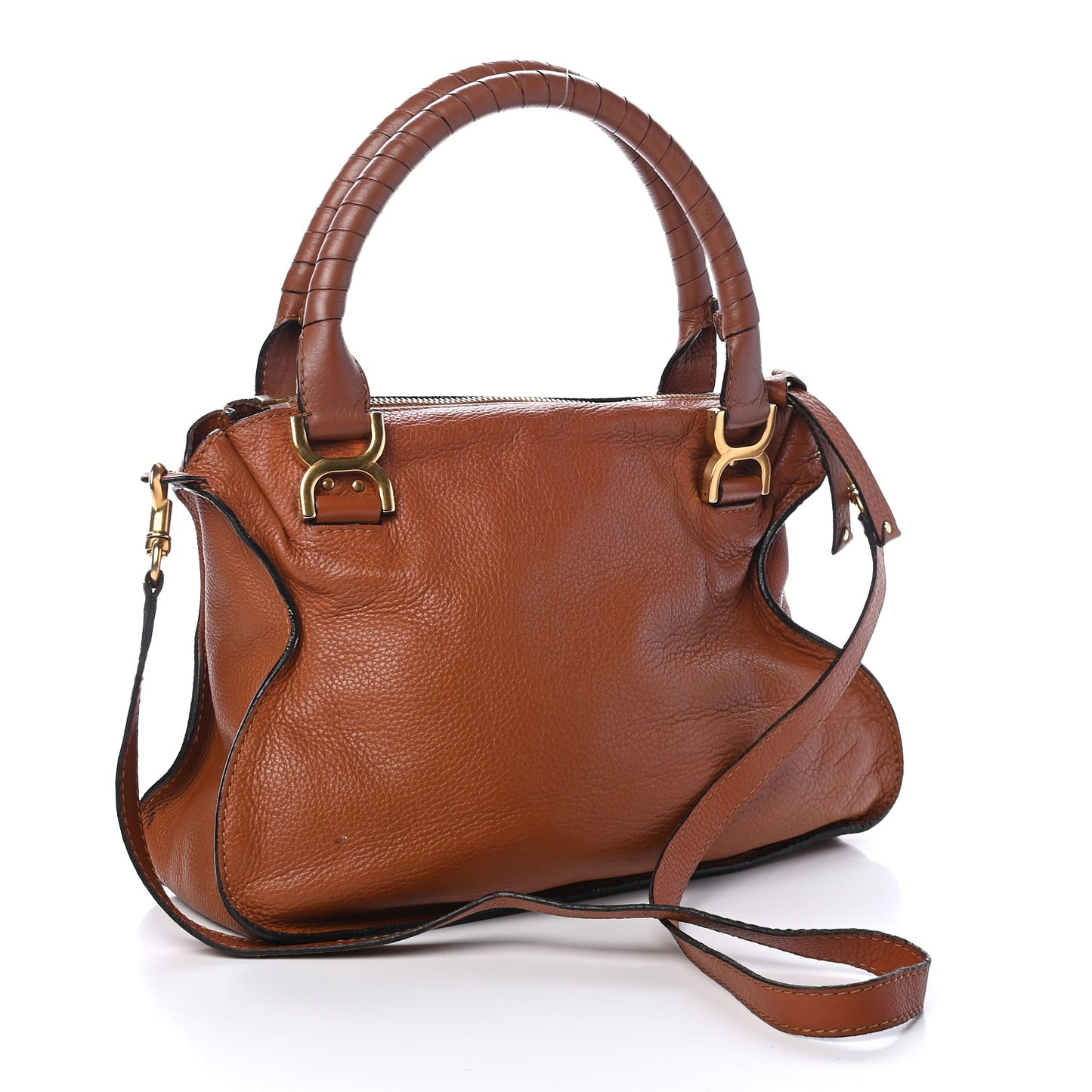Calfskin Large Marcie Satchel Tan