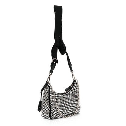 Prada Satin Crystal Re-Edition 2005 Shoulder Bag Cristal 2 of 9