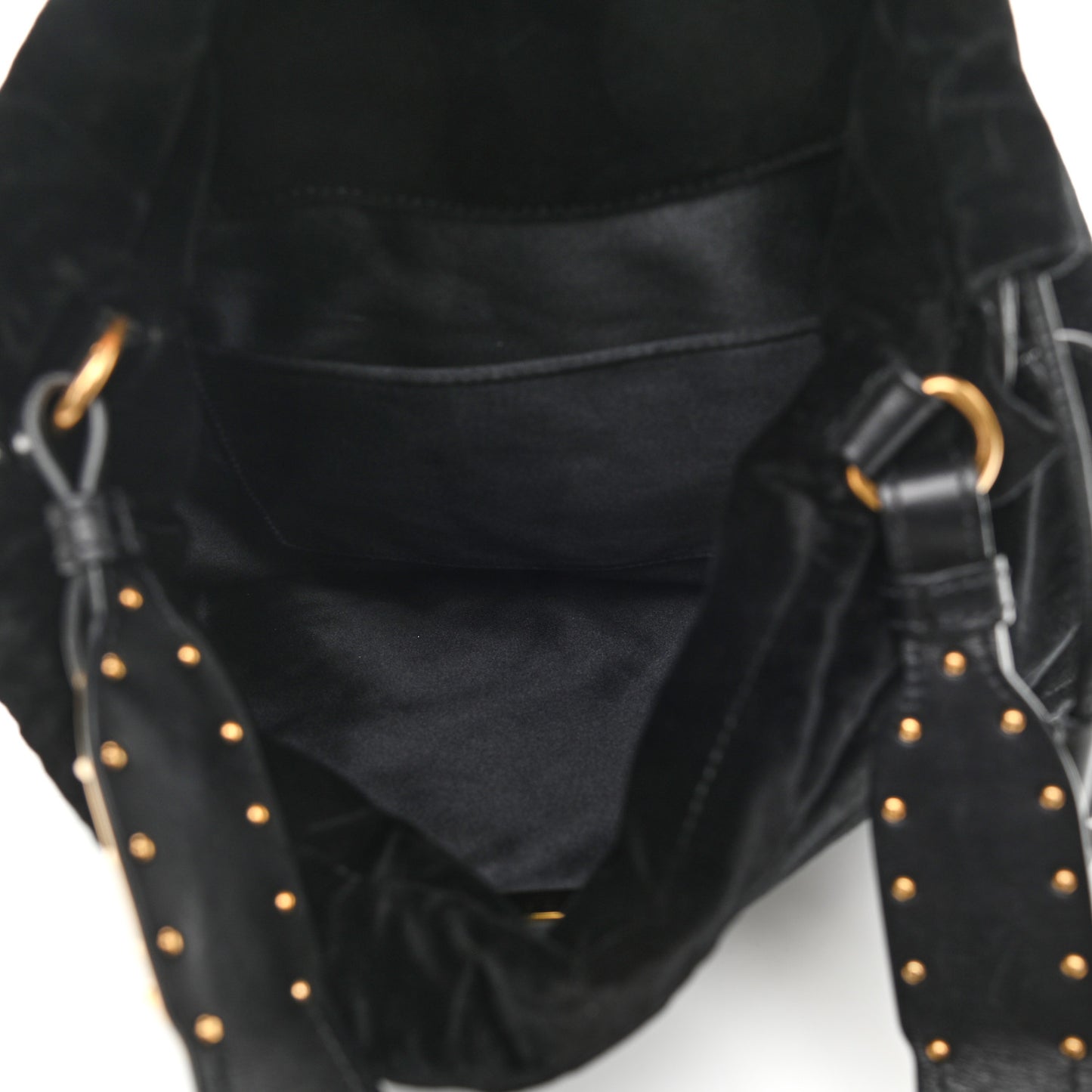 Velvet Astrology Large Drawstring Hobo Bag Black