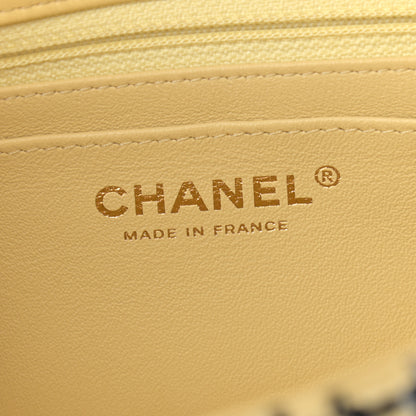 Chanel Tweed Quilted Mini Rectangular Flap Yellow Black 6 of 10