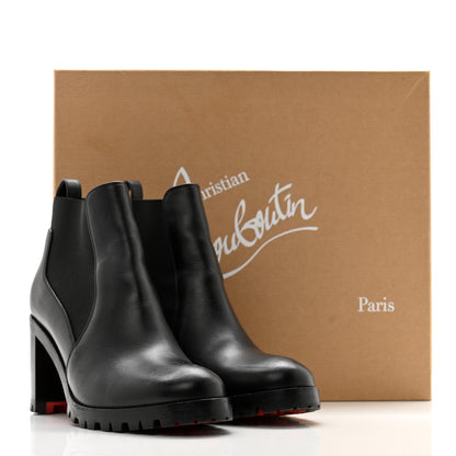Christian Louboutin Calfskin Marchacroche 70 Chelsea Boots 37.5 Black 10 of 10