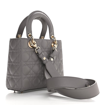Christian Dior Lambskin Cannage Small My ABCDior Lady Dior Grey 3 of 9